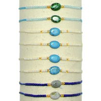 B-799 - Lot de 35 Bracelets perle Gemstone EN SACHET